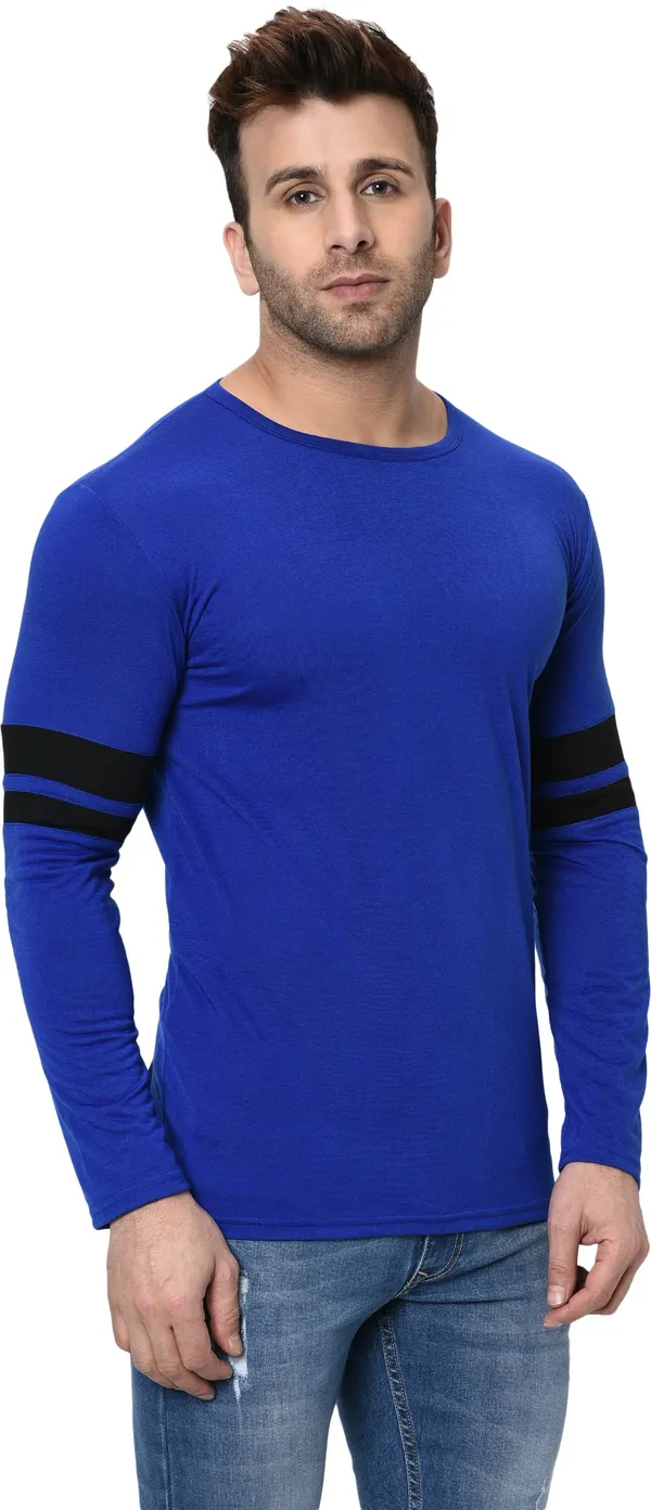 Dark_Blue_Colorblock_Shawl_Neck_Regukar_Fit_T-Shirt_for_men