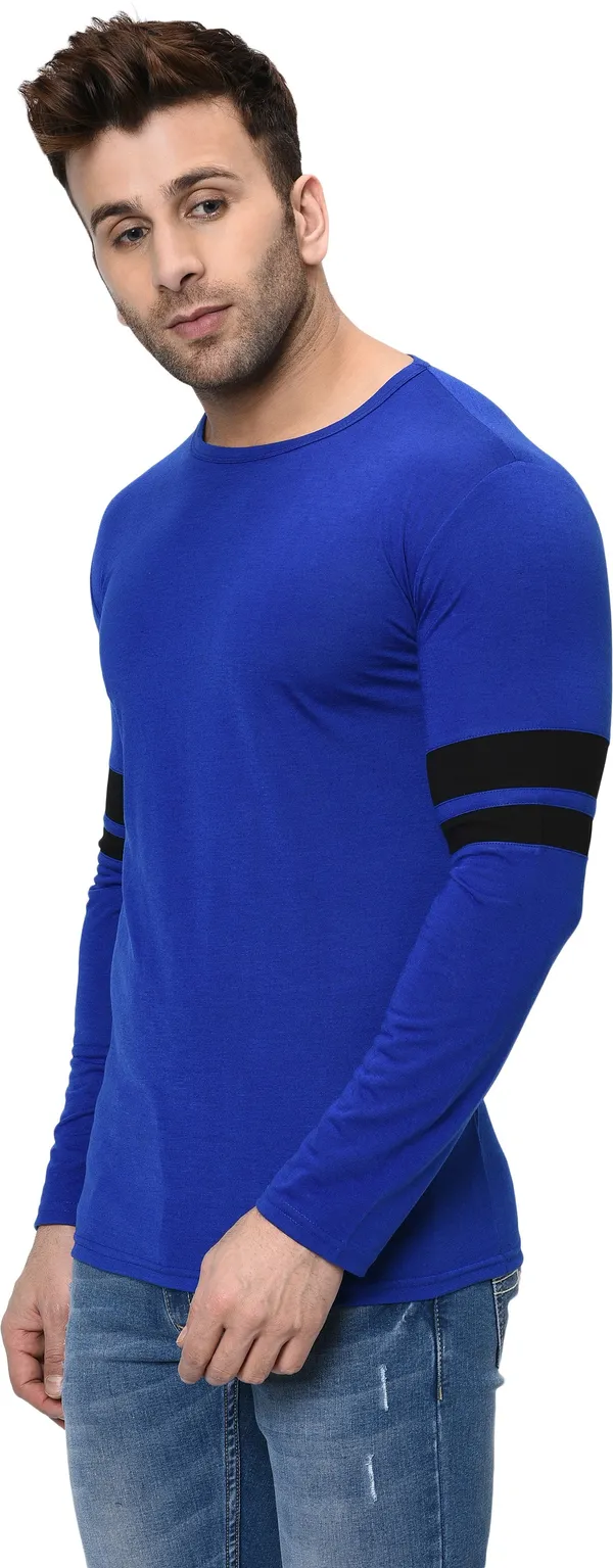 Dark_Blue_Colorblock_Shawl_Neck_Regukar_Fit_T-Shirt_for_men