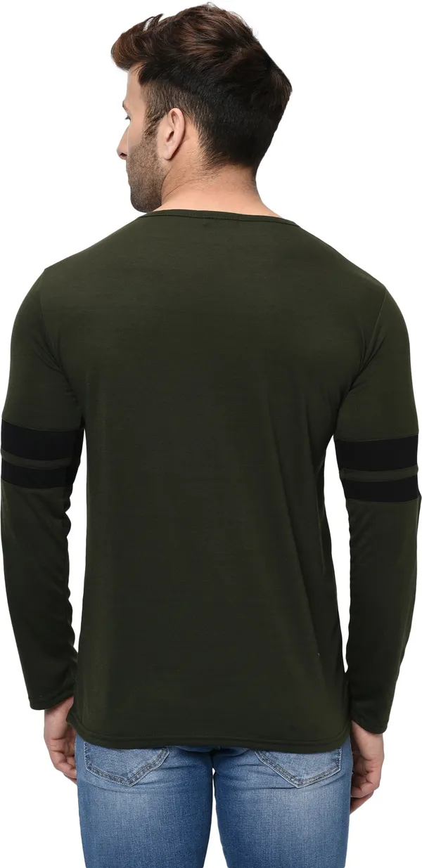 Green_Striped_Round_Neck_Regukar_Fit_T-Shirt_For_Men