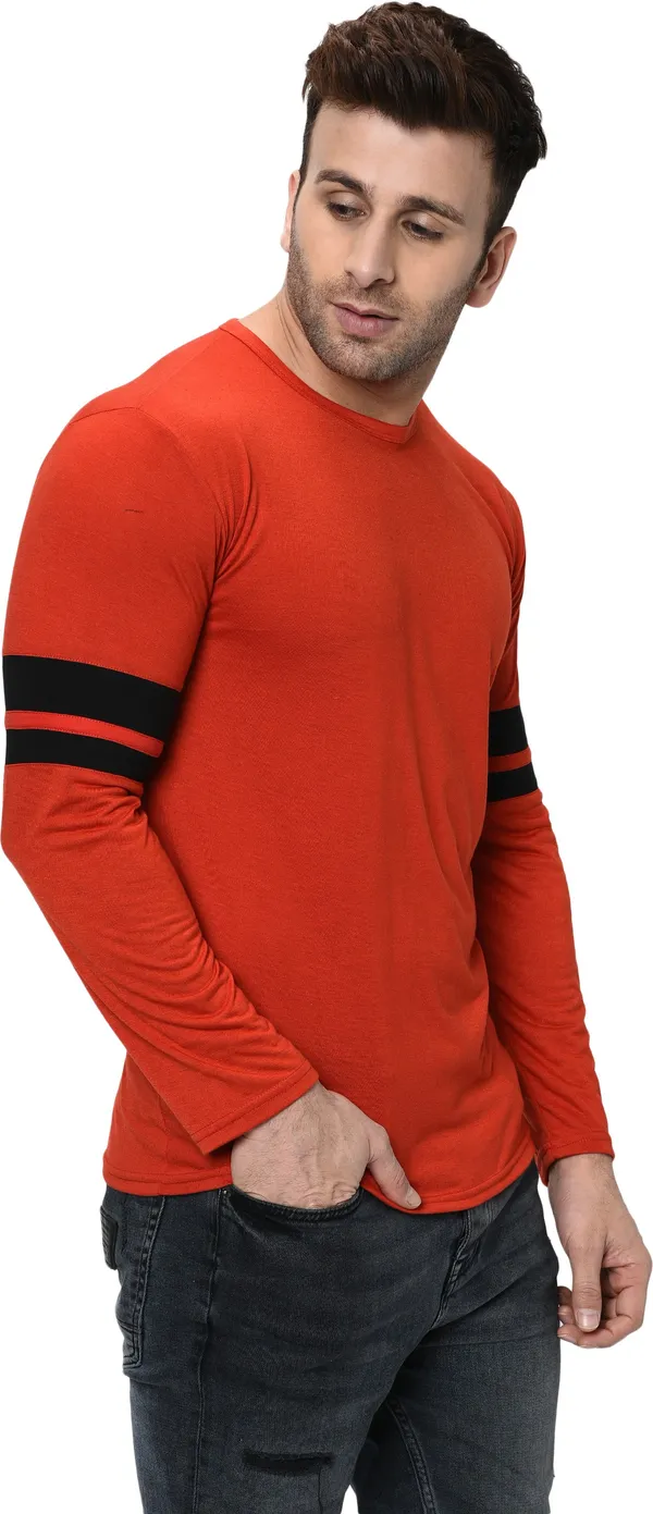 Red__Striped_Round_Neck__Regukar_Fit_T-Shirt_For_Men