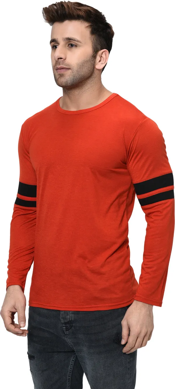 Red__Striped_Round_Neck__Regukar_Fit_T-Shirt_For_Men