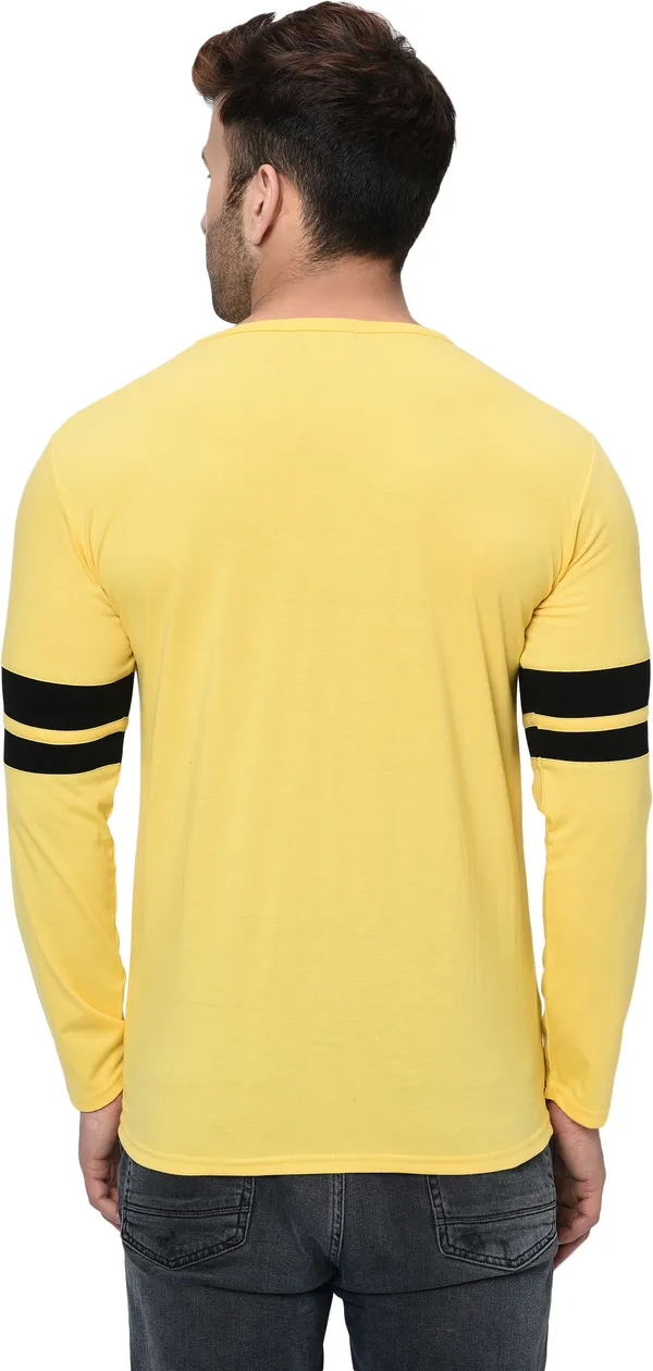 Yellow_Striped_Round_Neck_Regukar_Fit_T-Shirt_for_men