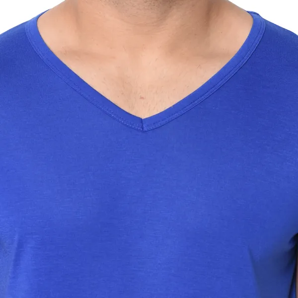 Blue_Cotton_Solid_V_Neck_Regukar_Fit_T-Shirt_For_Men