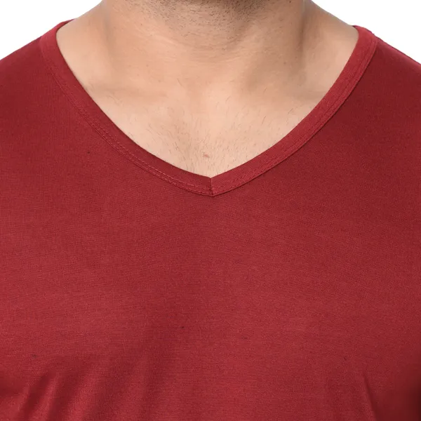 Maroon_Cotton_Solid_V_Neck_Regukar_Fit_T-Shirt_For_Men
