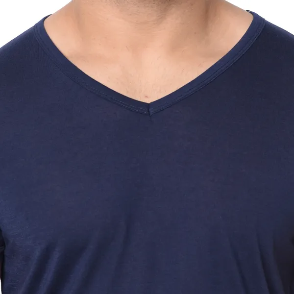 Dark_Blue_Cotton_Solid_V_Neck_Regukar_Fit_T-Shirt_For_Men