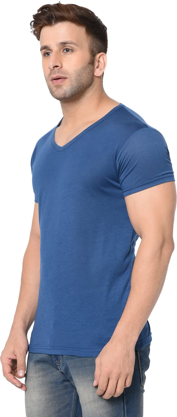 Blue_Cotton_Solid_V_Neck_Regukar_Fit_T-Shirt_For_Men