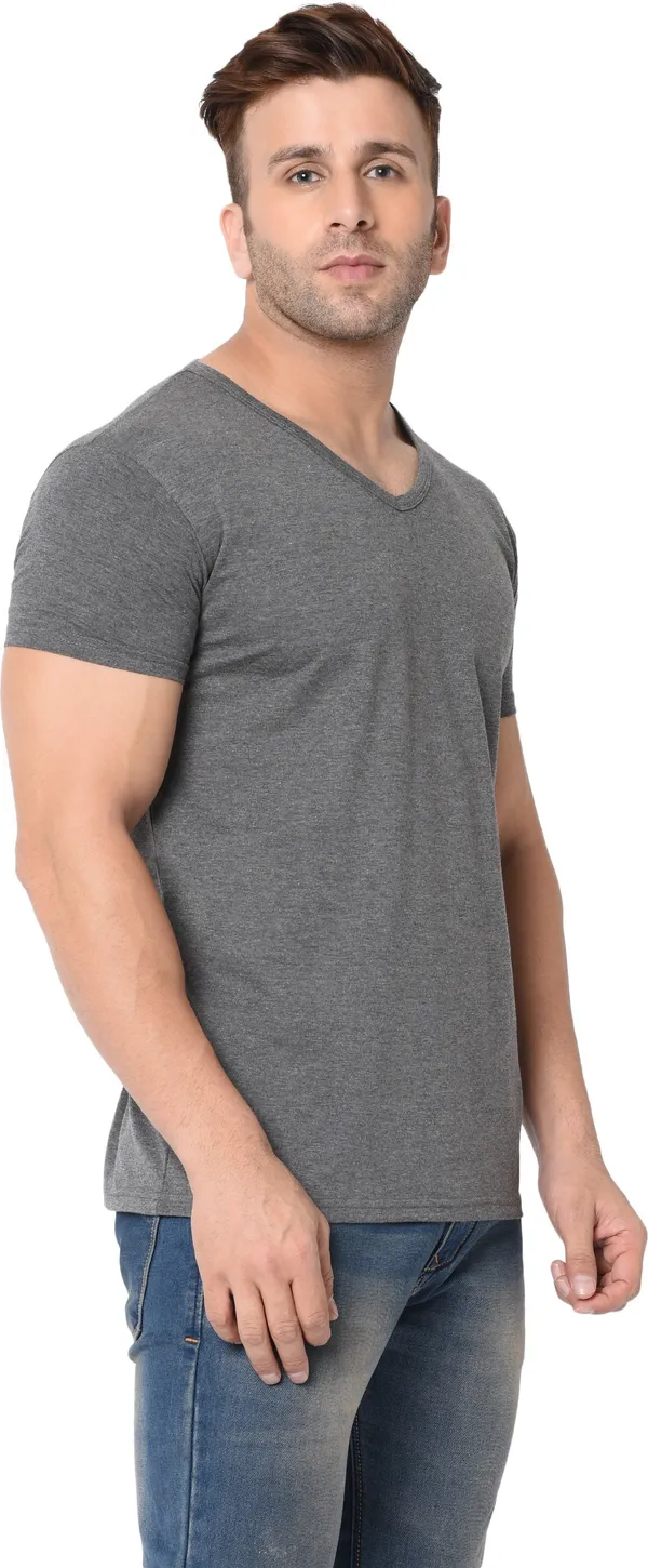 Grey_Cotton_Solid_V_Neck_Regukar_Fit_T-Shirt_For_Men