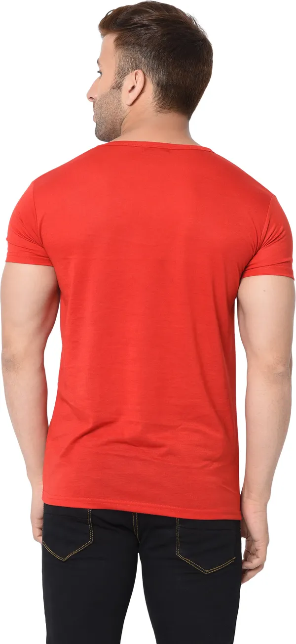 Red_Cotton_Solid_V_Neck_Regukar_Fit_T-Shirt_For_Men