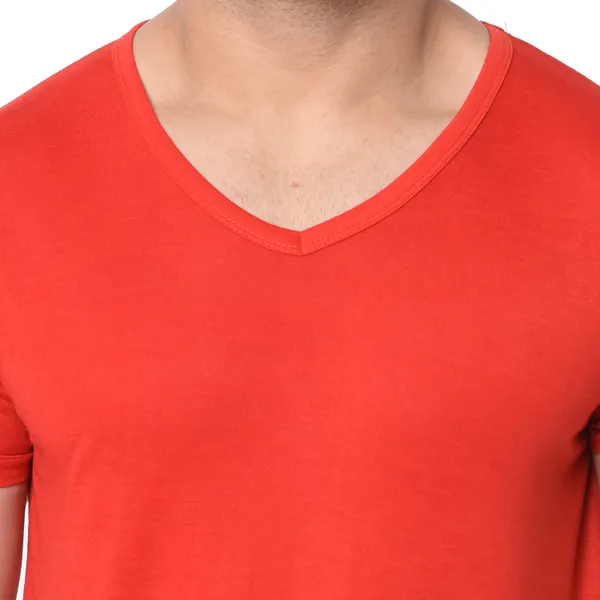 Red_Cotton_Solid_V_Neck_Regukar_Fit_T-Shirt_For_Men