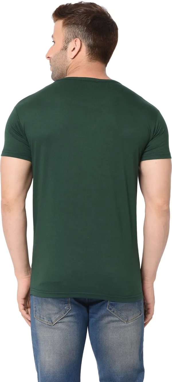 Dark_Green_Cotton_Solid_Round_Neck_Regukar_Fit_T-Shirt_For_Men
