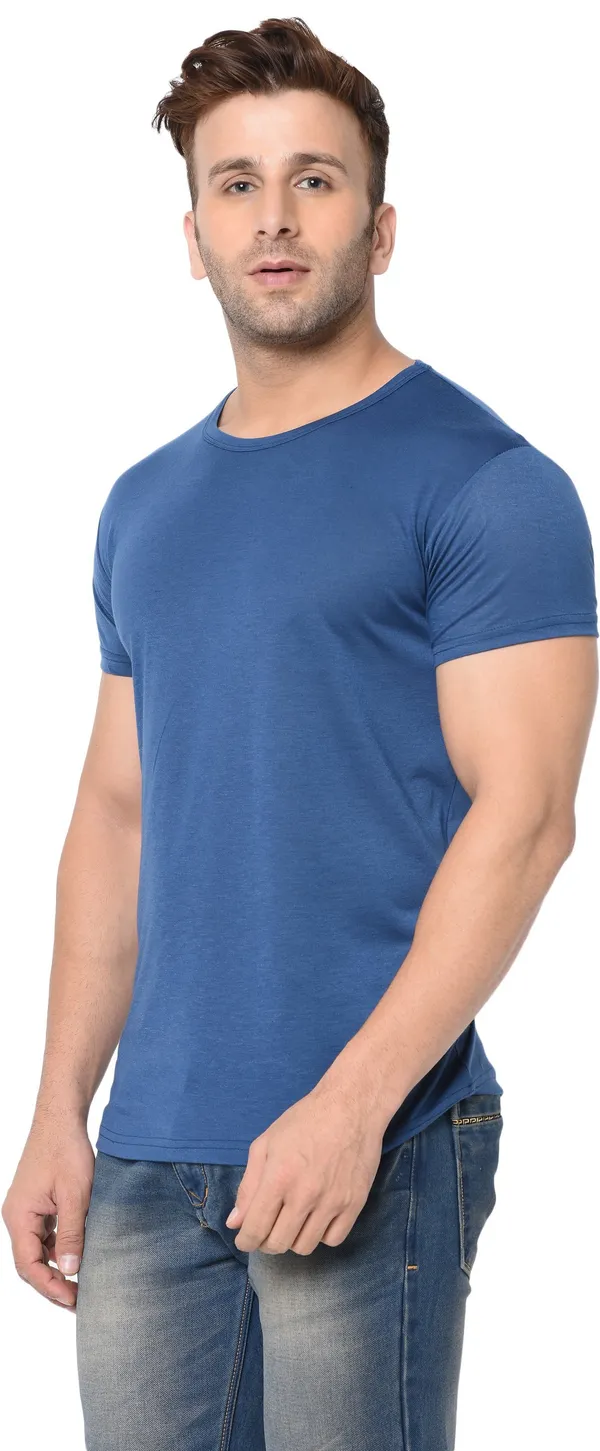 Dark_Blue_Cotton_Solid_Round_Neck_Regukar_Fit_T-Shirt_For_Men