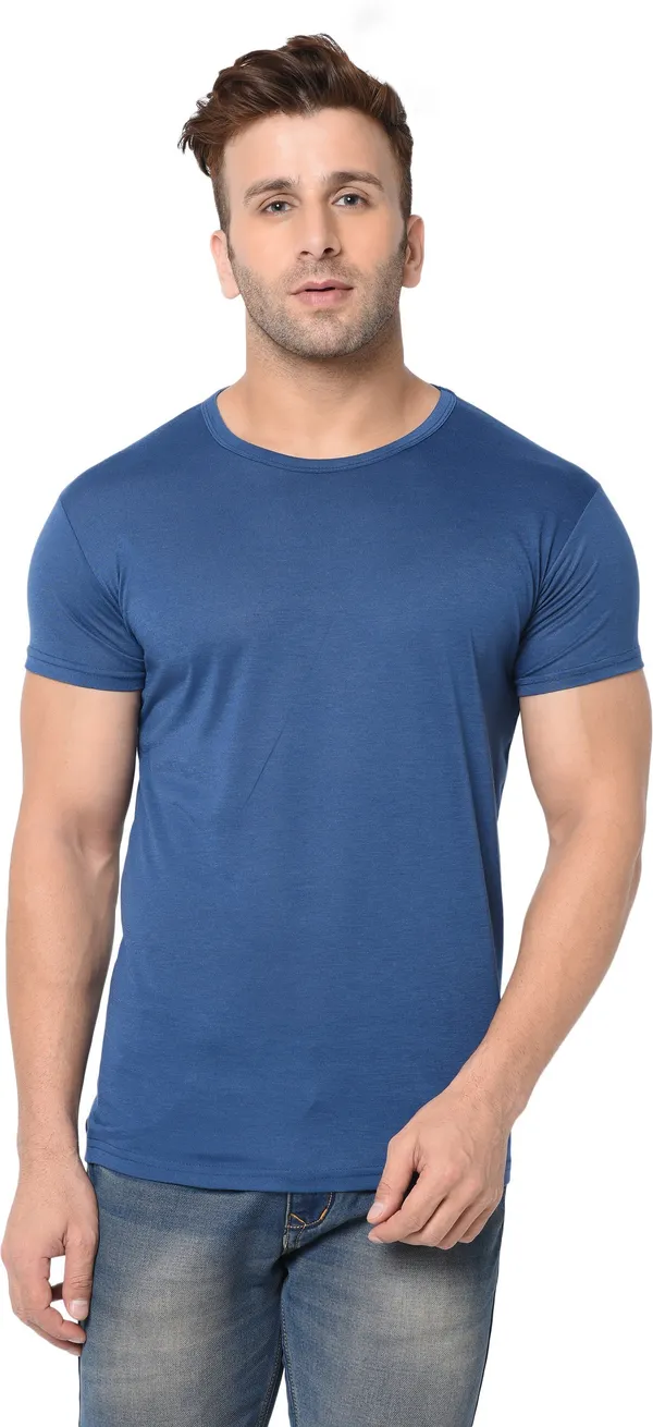 Dark_Blue_Cotton_Solid_Round_Neck_Regukar_Fit_T-Shirt_For_Men