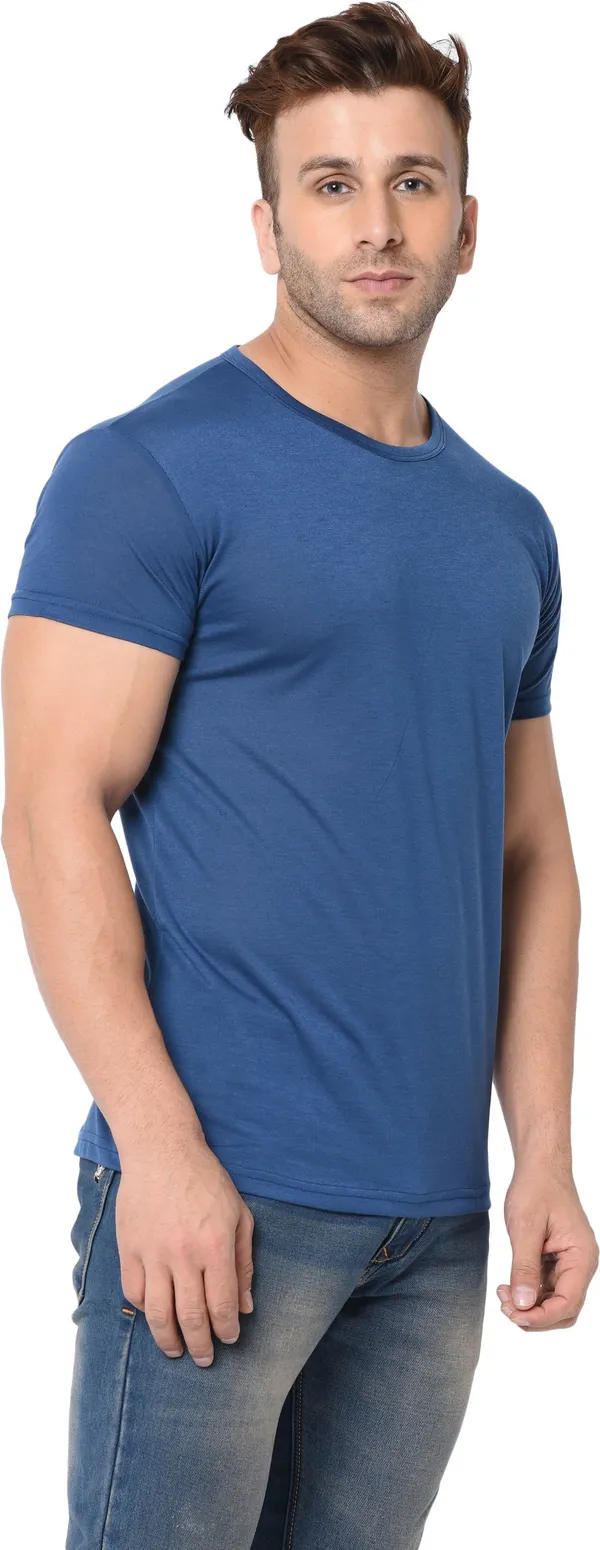 Dark_Blue_Cotton_Solid_Round_Neck_Regukar_Fit_T-Shirt_For_Men