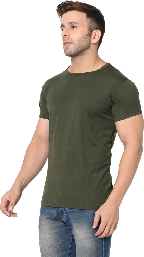 Dark_Green_Cotton_Solid_Round_Neck_Regukar_Fit_T-Shirt_For_Men