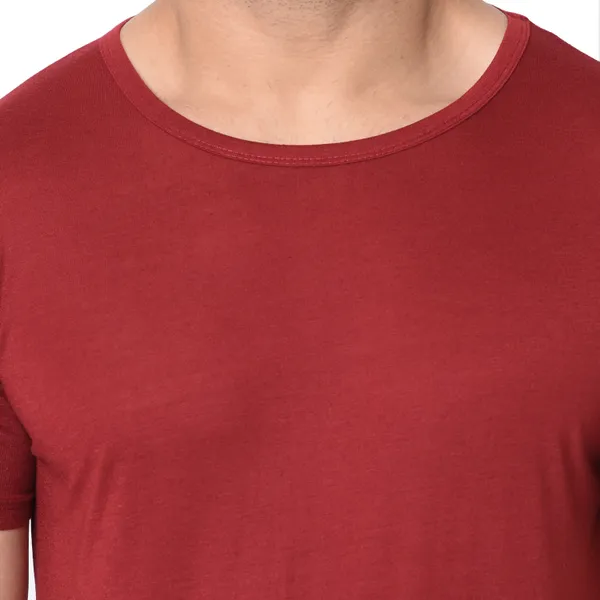 Maroon_Cotton_Solid_Round_Neck_Regukar_Fit_T-Shirt_For_Men