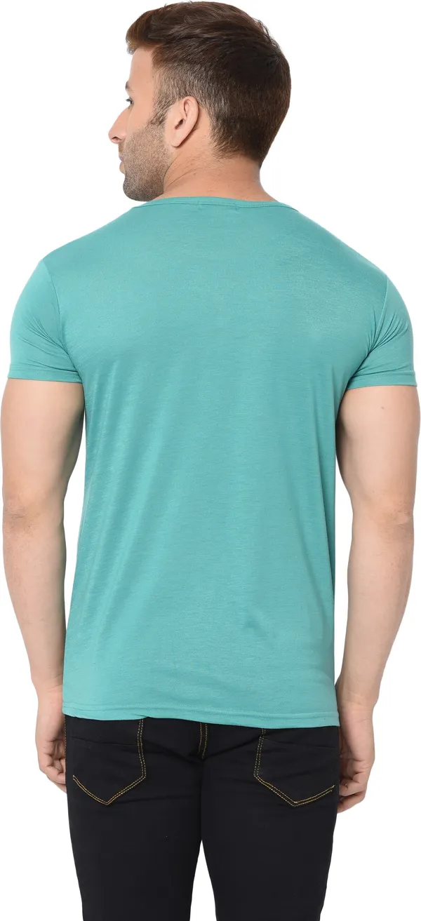 Light_Green_Cotton_Solid_Round_Neck_Regukar_Fit_T-Shirt_For_Men