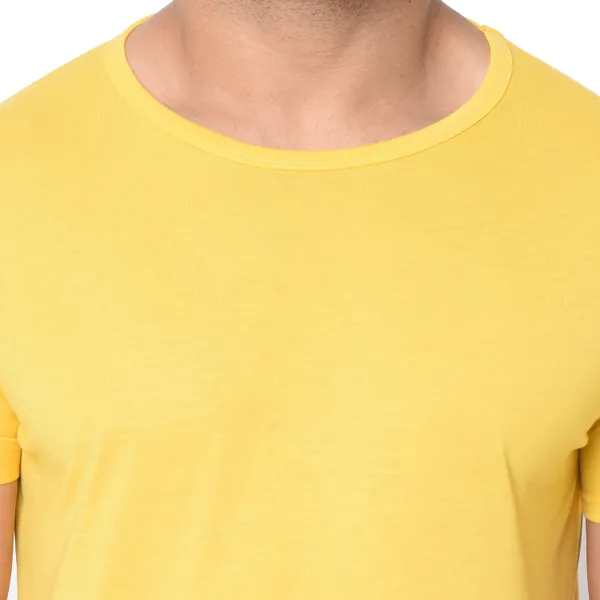 Yellow_Cotton_Solid_Round_Neck_Regukar_Fit_T-Shirt_For_Men