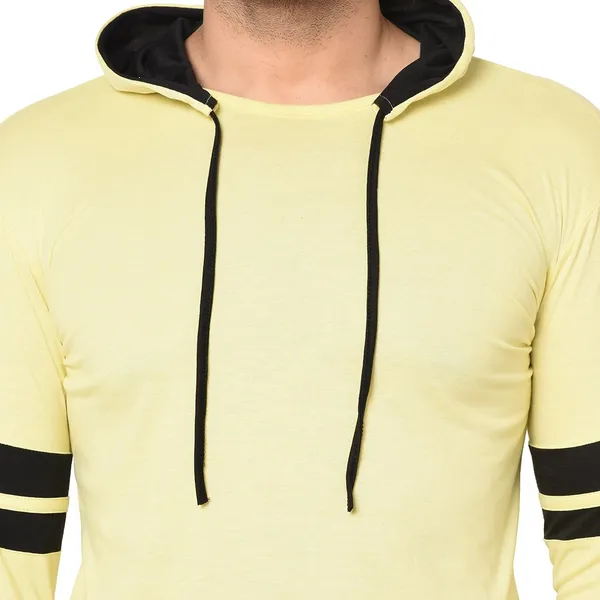 Yellow_Cotton_Solid_Hooded_Neck_Regukar_Fit_T-Shirt_For_Men