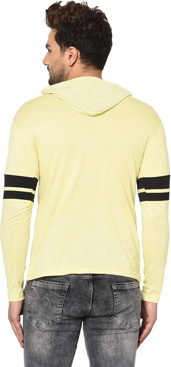 Yellow_Cotton_Solid_Hooded_Neck_Regukar_Fit_T-Shirt_For_Men