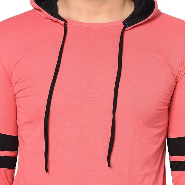 Red_Cotton_Solid_Hooded_Neck_Regukar_Fit_T-Shirt_For_Men