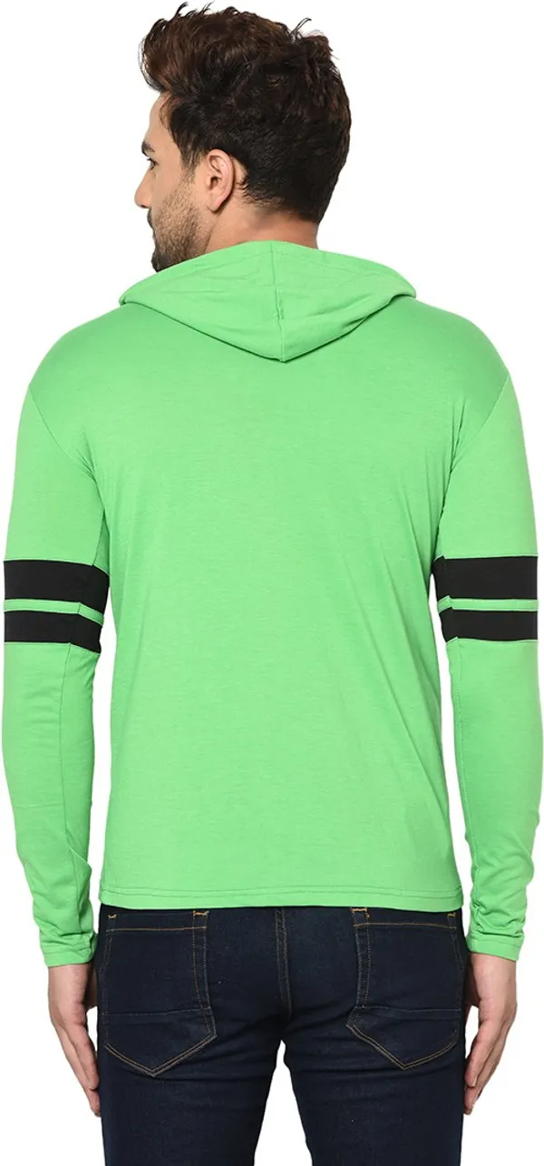 Green_Cotton_Solid_Hooded_Neck_Regukar_Fit_T-Shirt_For_Men