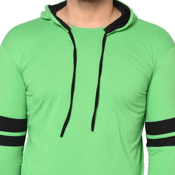 Green_Cotton_Solid_Hooded_Neck_Regukar_Fit_T-Shirt_For_Men