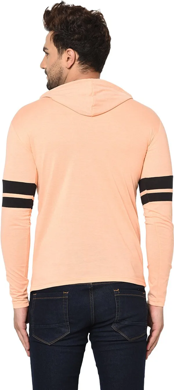 Beige_Cotton_Solid_Hooded_Neck_Regukar_Fit_T-Shirt_For_Men