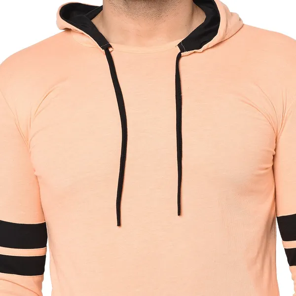 Beige_Cotton_Solid_Hooded_Neck_Regukar_Fit_T-Shirt_For_Men