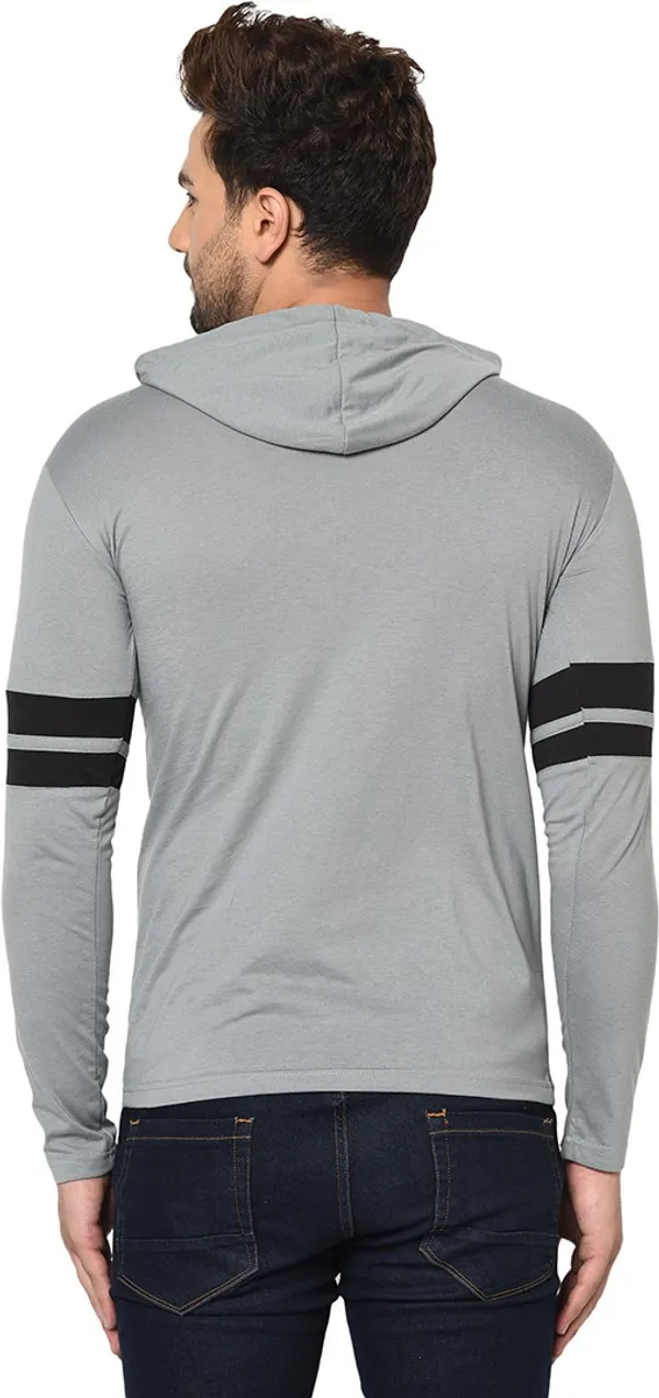 Grey_Cotton_Solid_Hooded_Neck_Regukar_Fit_T-Shirt_For_Men