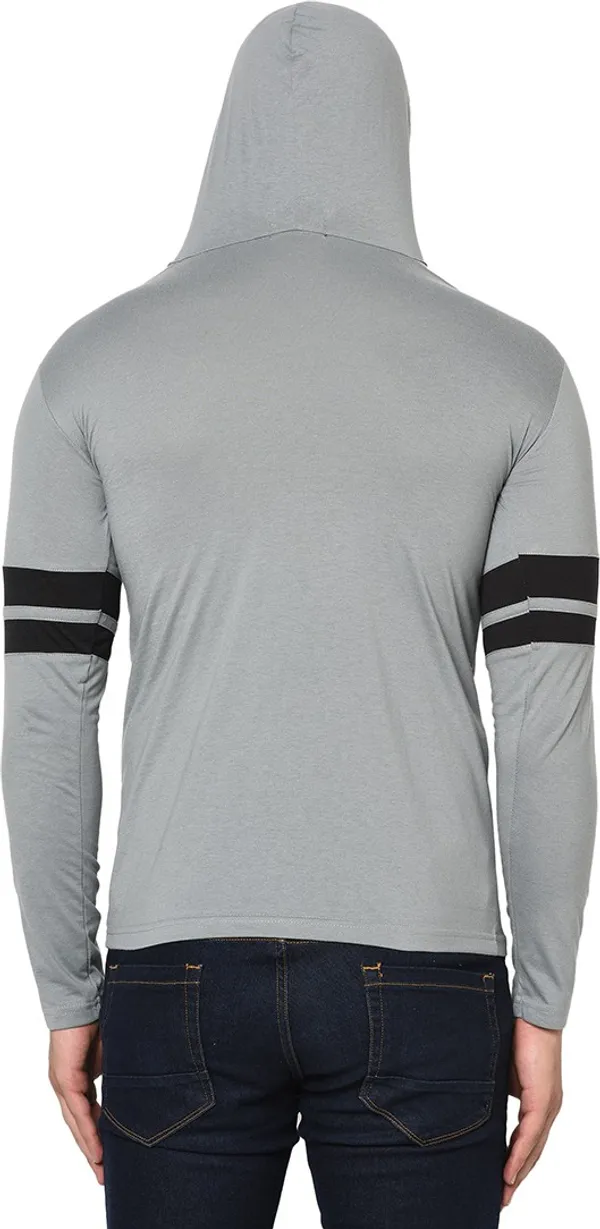 Grey_Cotton_Solid_Hooded_Neck_Regukar_Fit_T-Shirt_For_Men