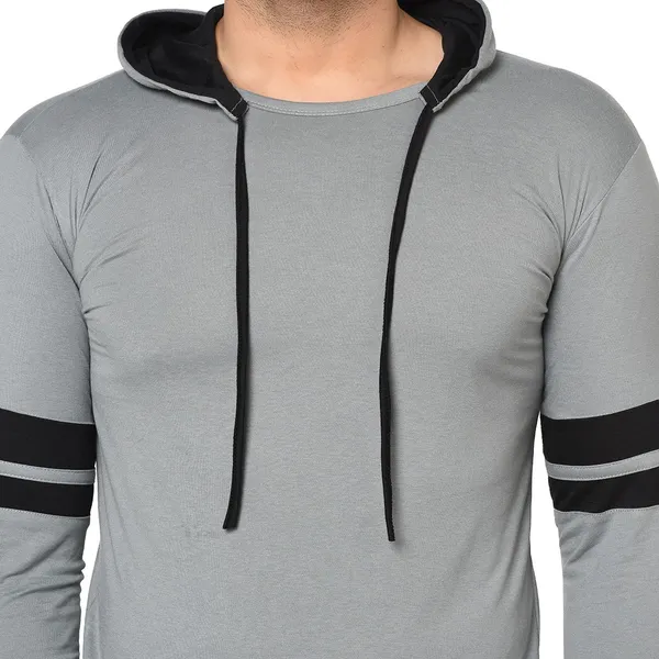 Grey_Cotton_Solid_Hooded_Neck_Regukar_Fit_T-Shirt_For_Men