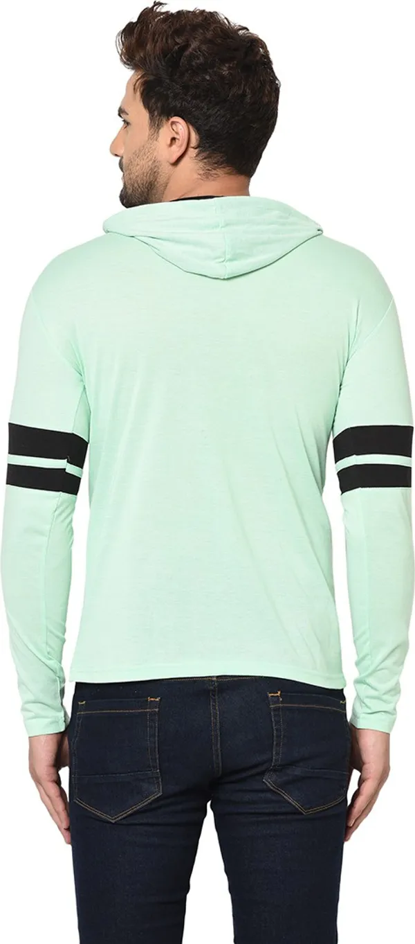 Green_Cotton_Solid_Hooded_Neck_Regukar_Fit_T-Shirt_For_Men
