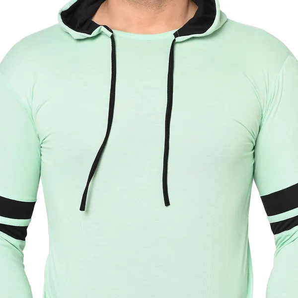 Green_Cotton_Solid_Hooded_Neck_Regukar_Fit_T-Shirt_For_Men