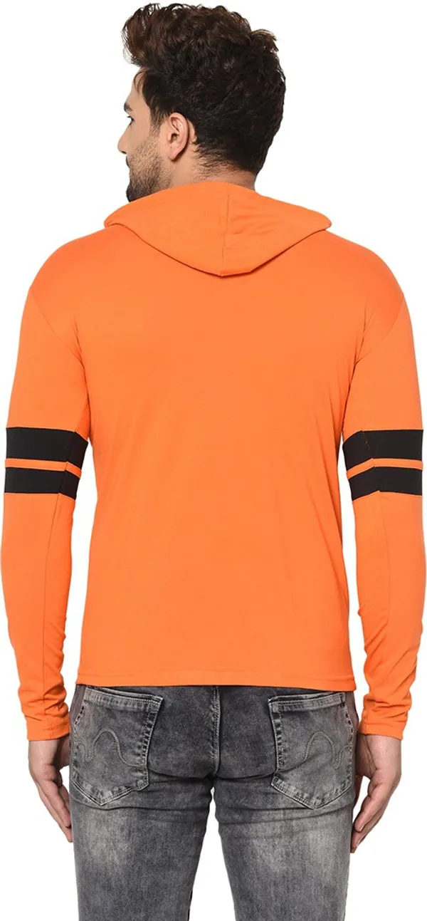 Orange_Cotton_Solid_Hooded_Neck_Regukar_Fit_T-Shirt_For_Men