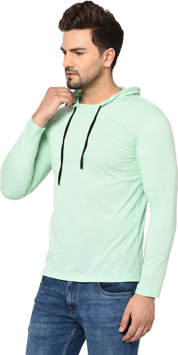 Green_Cotton_Solid_Men_Hooded_Neck_Regukar_Fit_T-Shirt_For_Men