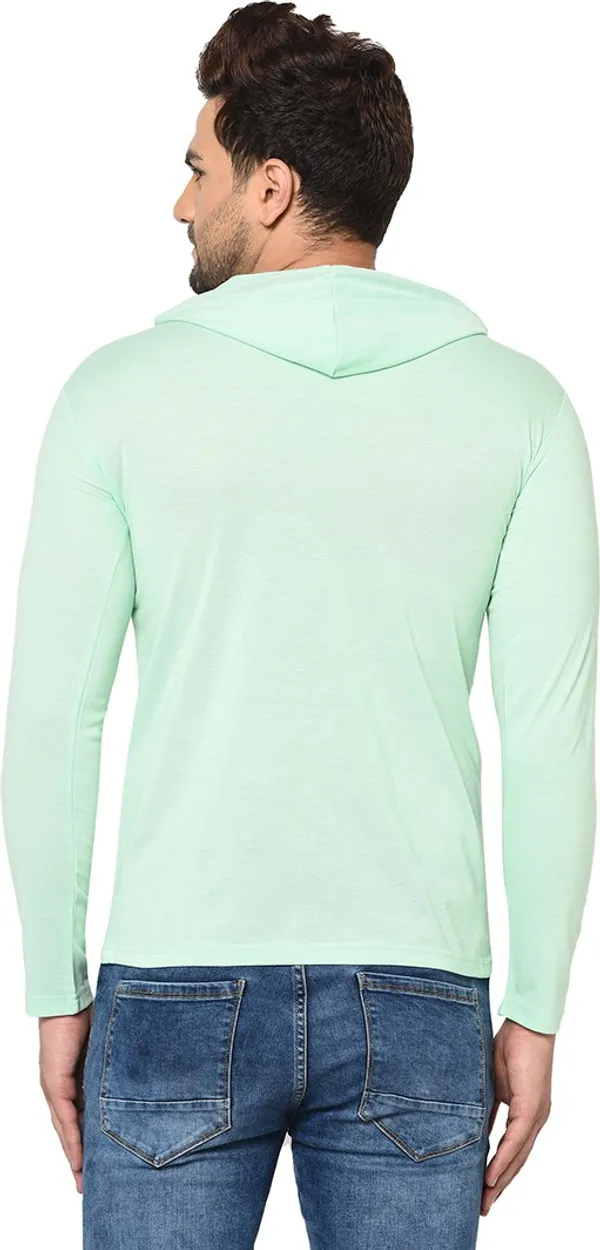 Green_Cotton_Solid_Men_Hooded_Neck_Regukar_Fit_T-Shirt_For_Men