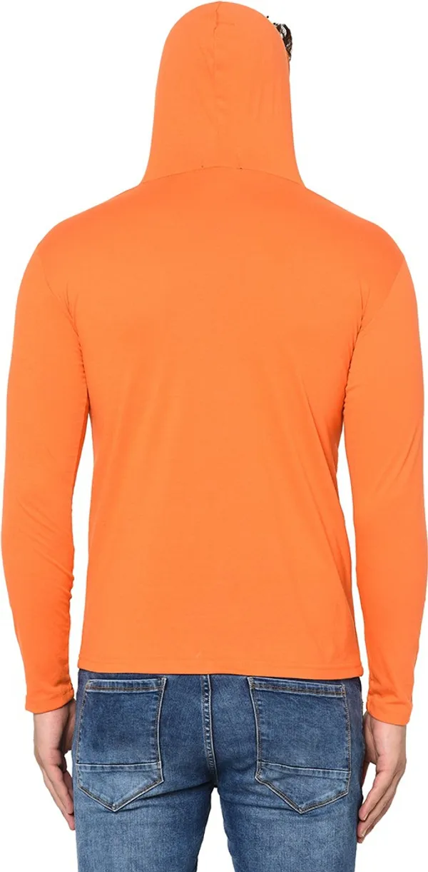 Orange_Cotton_Solid_Hooded_Neck_Regukar_Fit_T-Shirt_For_Men