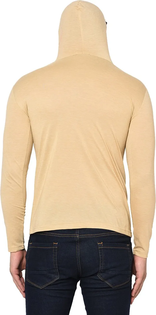 Beige_Cotton_Solid_Hooded_Neck_Regukar_Fit_T-Shirt_For_Men