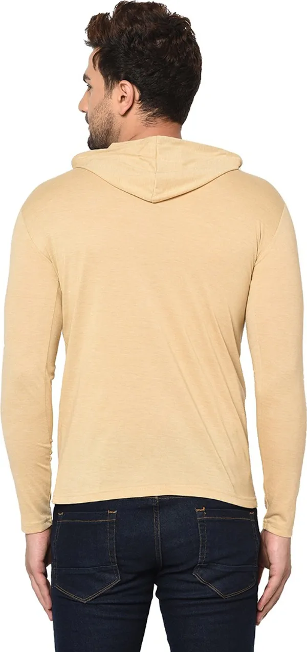 Beige_Cotton_Solid_Hooded_Neck_Regukar_Fit_T-Shirt_For_Men