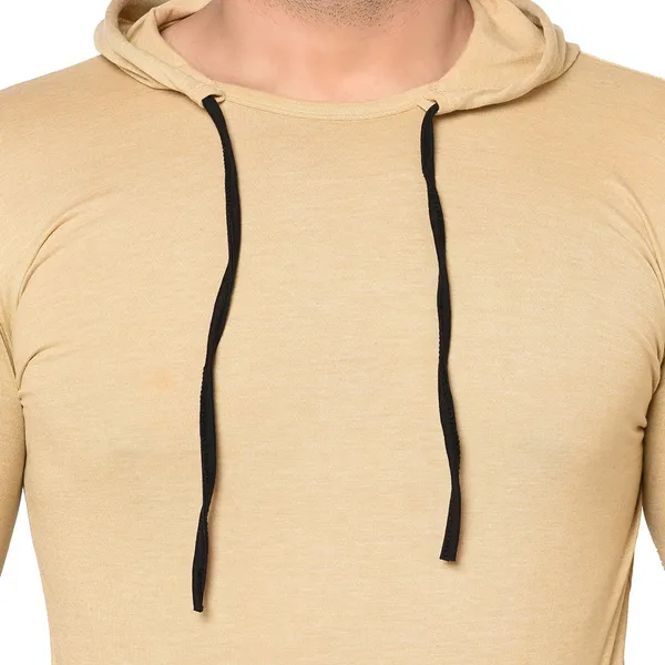 Beige_Cotton_Solid_Hooded_Neck_Regukar_Fit_T-Shirt_For_Men