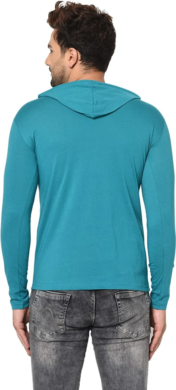 Blue_Cotton_Solid_Hooded_Neck_Regukar_Fit_T-Shirt_For_Men