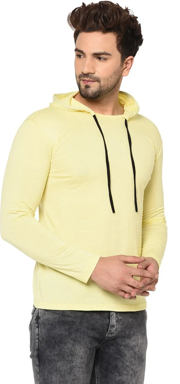 Yellow_Cotton_Solid_Hooded_Neck_Regukar_Fit_T-Shirt_for_men