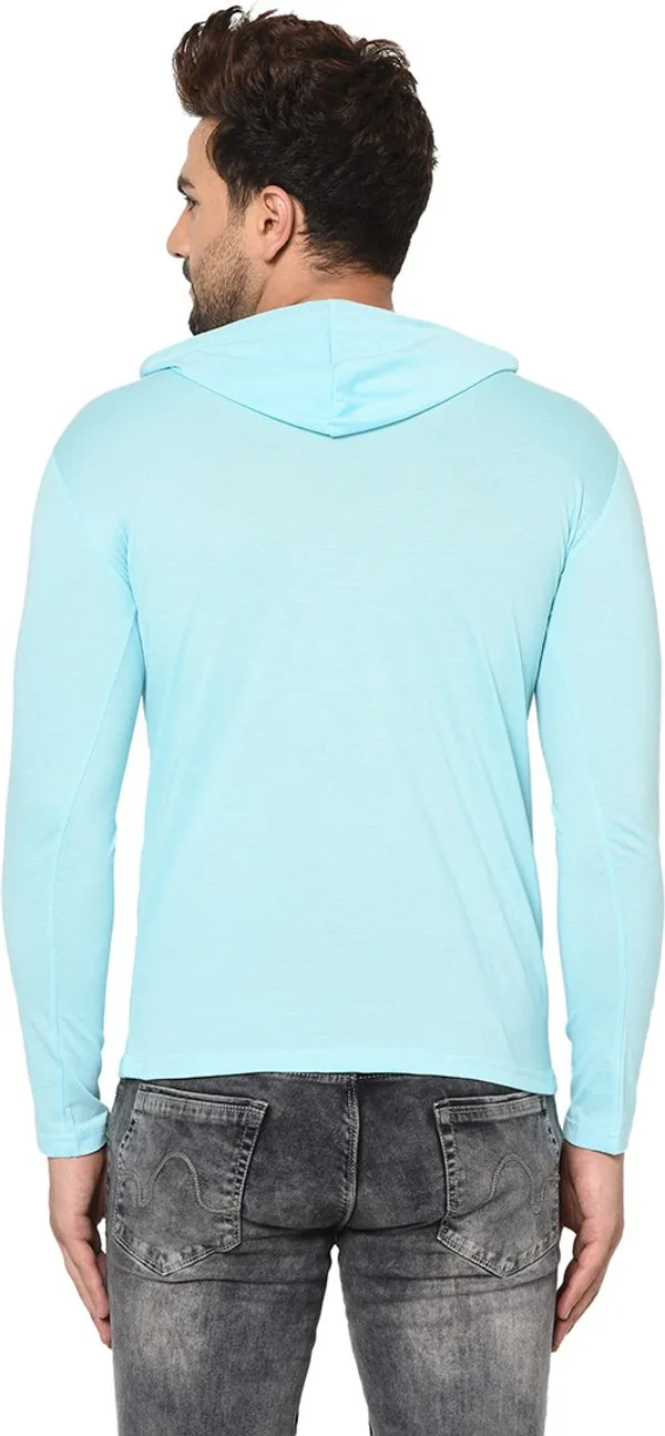 Blue_Cotton_Solid_Hooded_Neck_Regukar_Fit_T-Shirt_For_Men