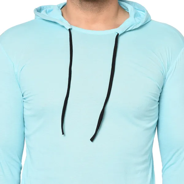 Blue_Cotton_Solid_Hooded_Neck_Regukar_Fit_T-Shirt_For_Men