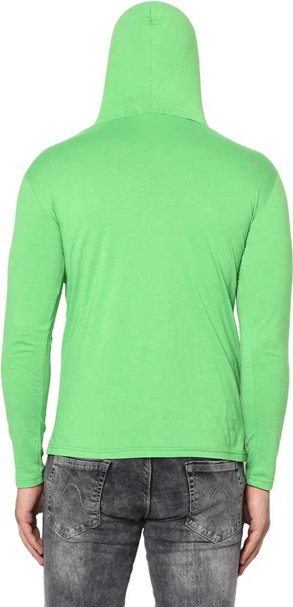 Green_Cotton_Solid_Hooded_Neck_Regukar_Fit_T-Shirt_For_Men