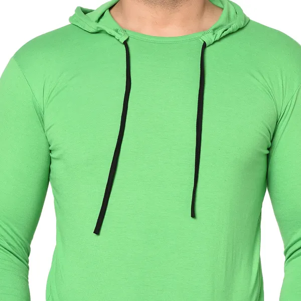 Green_Cotton_Solid_Hooded_Neck_Regukar_Fit_T-Shirt_For_Men