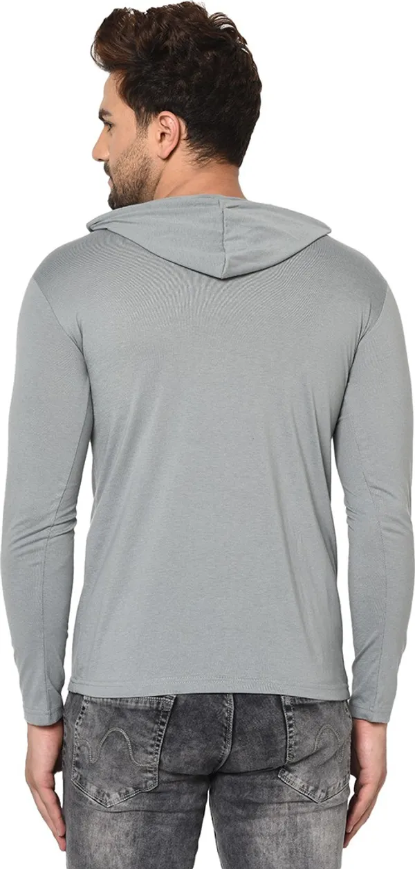 Grey_Cotton_Solid_Hooded_Neck_Regukar_Fit_T-Shirt_For_Men