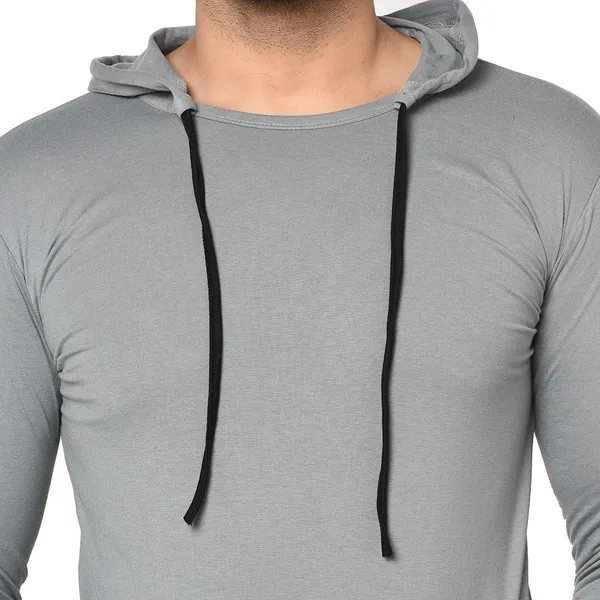 Grey_Cotton_Solid_Hooded_Neck_Regukar_Fit_T-Shirt_For_Men