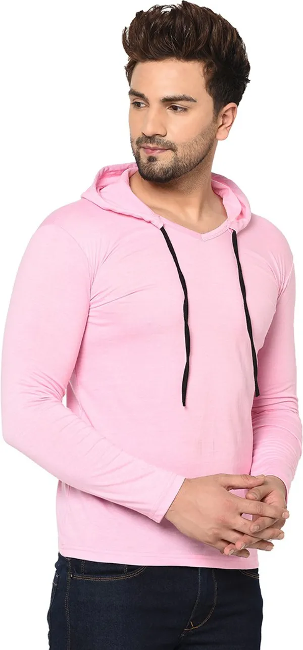 Pink_Cotton_Solid_Scoop_Neck_Regukar_Fit_T-Shirt_For_Men