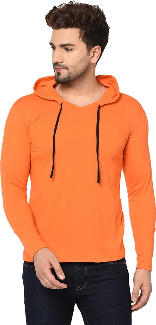 Orange_Cotton_Solid_Scoop_Neck_Regukar_Fit_T-Shirt_For_Men